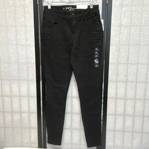 Maurices Mid Rise Flex Stretch Denim Jean Jeggings 4 Pocket Black M Logo NWT S